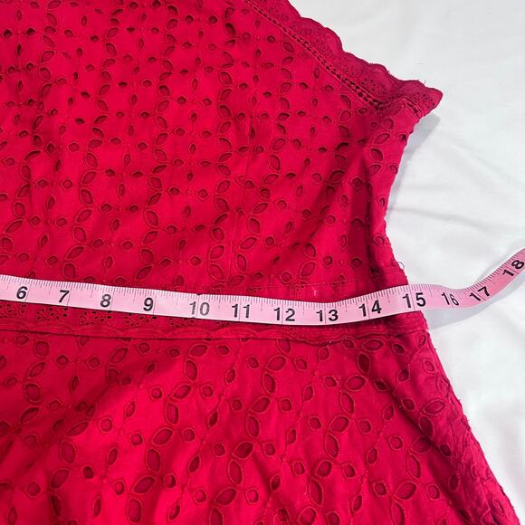 Superdry Red Halter Neck Skater Dress Lace w/ pockets Fit Flare Size 8 Christmas - Picture 5 of 10